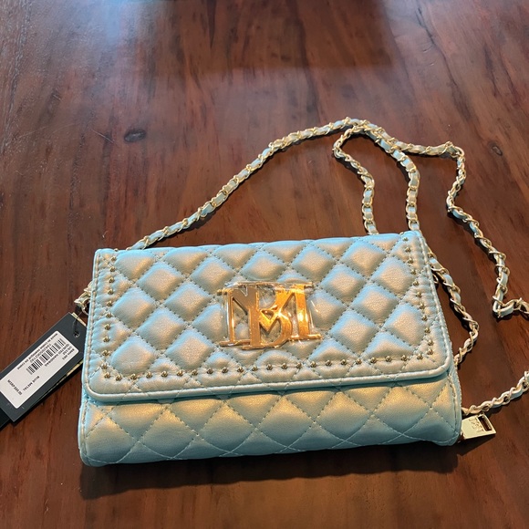 Badgley Mischka Quilted Blue CROSS BODY NWT - Picture 2 of 3